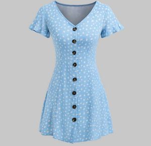 Cute Blue Polka Dot croset Dress