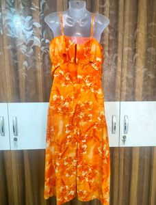 Orange Floral Dress