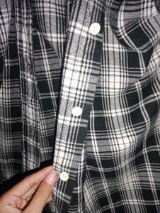 striped black and white shirt