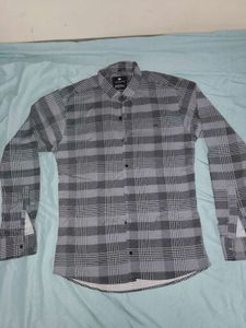 Men's Grey Plaid Shirt