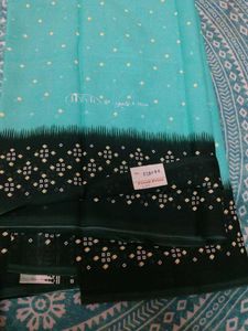 saree blue with dark green border
