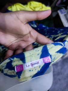 Blue &amp; Yellow Print kurta 3XL