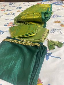 Green silk lehenga with Blouse and dupatta