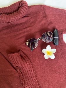 Burgundy Turtleneck Sweater