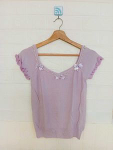 Cute Lavender Top with Bows