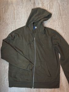H&M Olive Green Zip-Up Hoodie