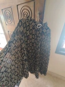 Printed Pleated Skirt