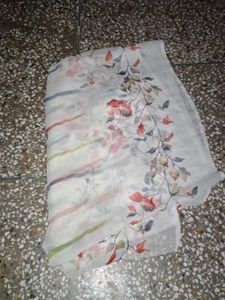 White Silk Suit Plazzo With Dupatta