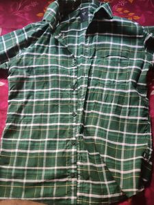 Green Plaid Casual Shirt
