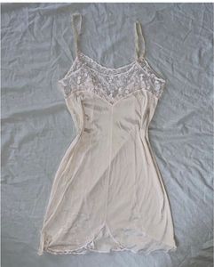 Vintage Satin Slip With Lace Details