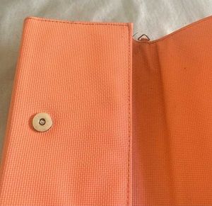 Peach Coloured Folding Clutch Ful Pouch Purse