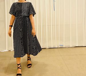 Chic Black &amp; White Print Dress