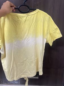 Cute Yellow Tie-dye Top