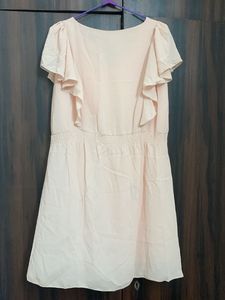 Pink Ruffle Sleeve Dress
