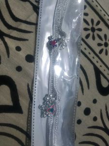 Silver Anklet with Charms