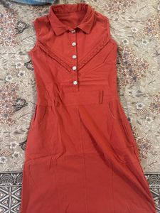 Vintage Orange Button-Down Dress