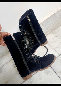 Black Lace-Up Boots