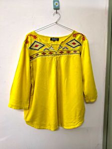 Embroidered Yellow Top
