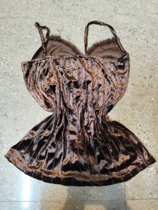 Brown Velvet Boho grunge fairy top