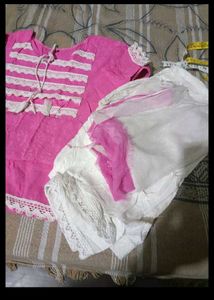 Pink Lace Suit Set 3 Piece