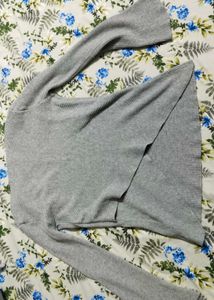 Gray Knit Long Sleeve Top