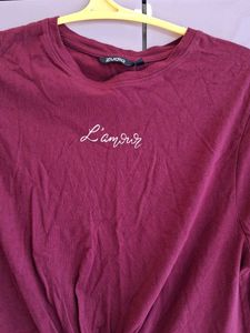 Maroon Twist Front Tee