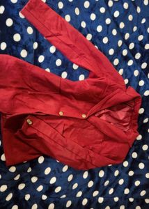 Red Suede-Like Blazer