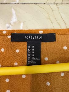 Polka Dot Mini Dress Size M Yellow