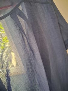 Blue Linen Blend Top