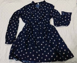 Floral Print Navy Dress