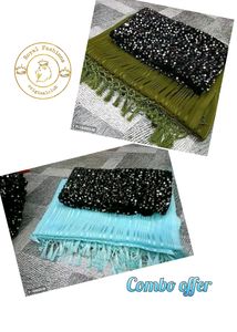 Georgette Striped Sarees With Sequin Blouse