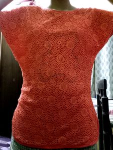 Pink Baggy Net Long Top