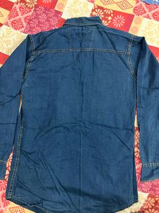 Denim Men&#39;s Blue Shirt With Detailing