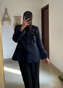 NAVY BLUE Embellished Coat 🎀
