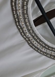 Beautiful Cream Top With Silver Embellishments