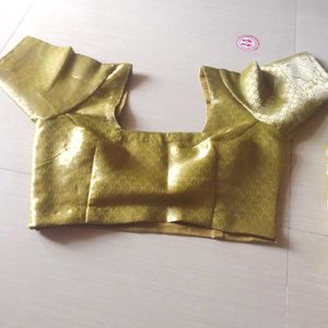 Green &amp; Gold Sari Blouse