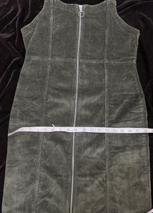Corduroy zip-front dress