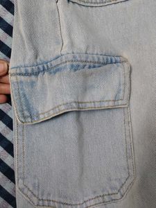 washed blue cargo jeans