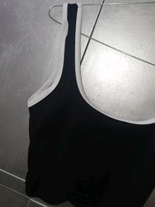 Black &amp; White Trim Tank Top