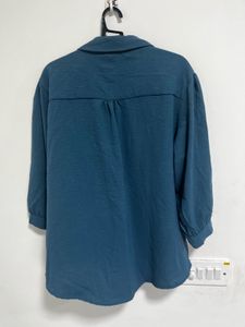 Blue Button-Down Top