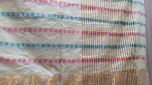 Cream Soft Tissue Saree[No Blouse]