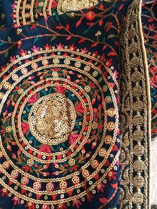 Skyblue Sequence Suit With Heavy Fulkari Duptta