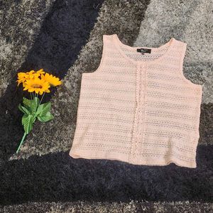 New Look Peach Crochet Tank