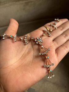 American Diamond Studded Necklace With Earing