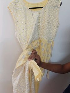 Embellished Rayon Kurti with Sleeves Inside