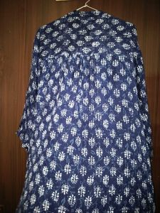 Navy Print Tunic Top