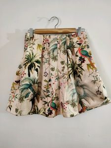 H&amp;M Beige Printed Skirt ( Women)