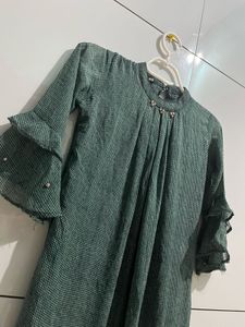 Dark-green Kurta Top