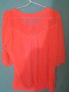 Coral Tie Neck Top