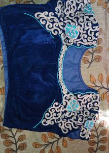 Embroidered Velvet Blouse